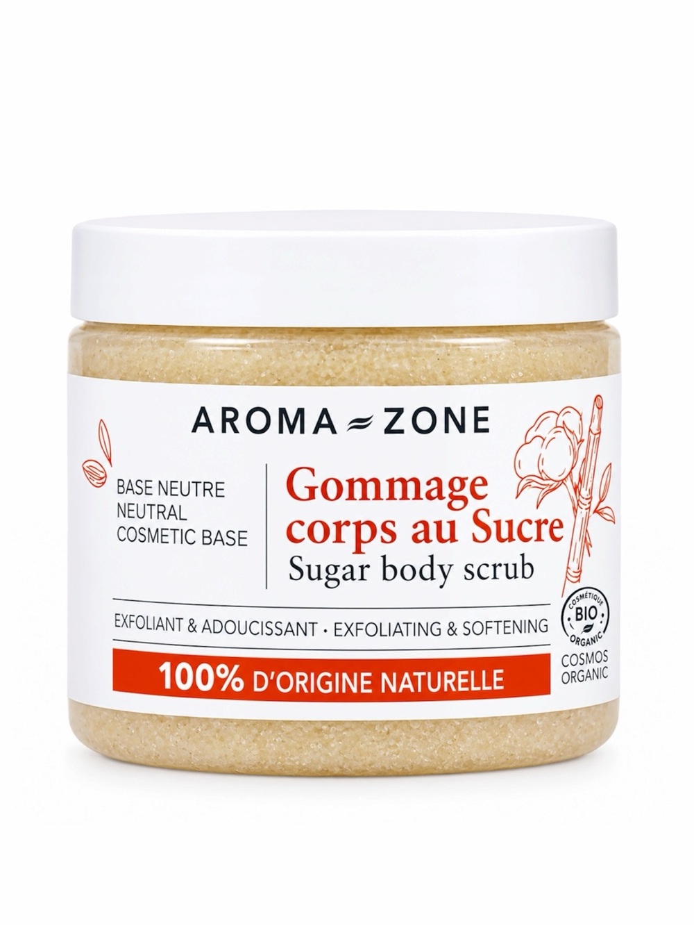 AROMA-ZONE SUGAR BODY SCRUB 200G - BRAND NEW